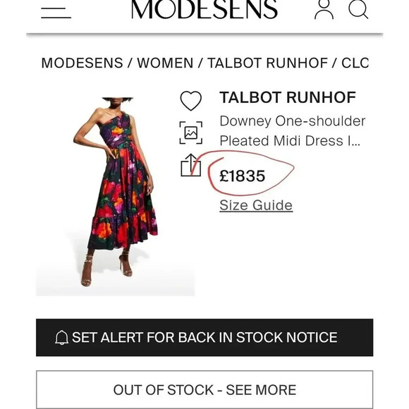 $2385 Talbot Runhof Downey Multicolor Floral Ruffle One Shoulder Dress Sz L - Picture 3 of 10